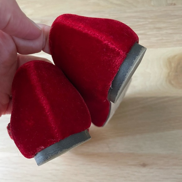 J Crew Factory red velvet Mary Jane shoes - Picture 7 of 7